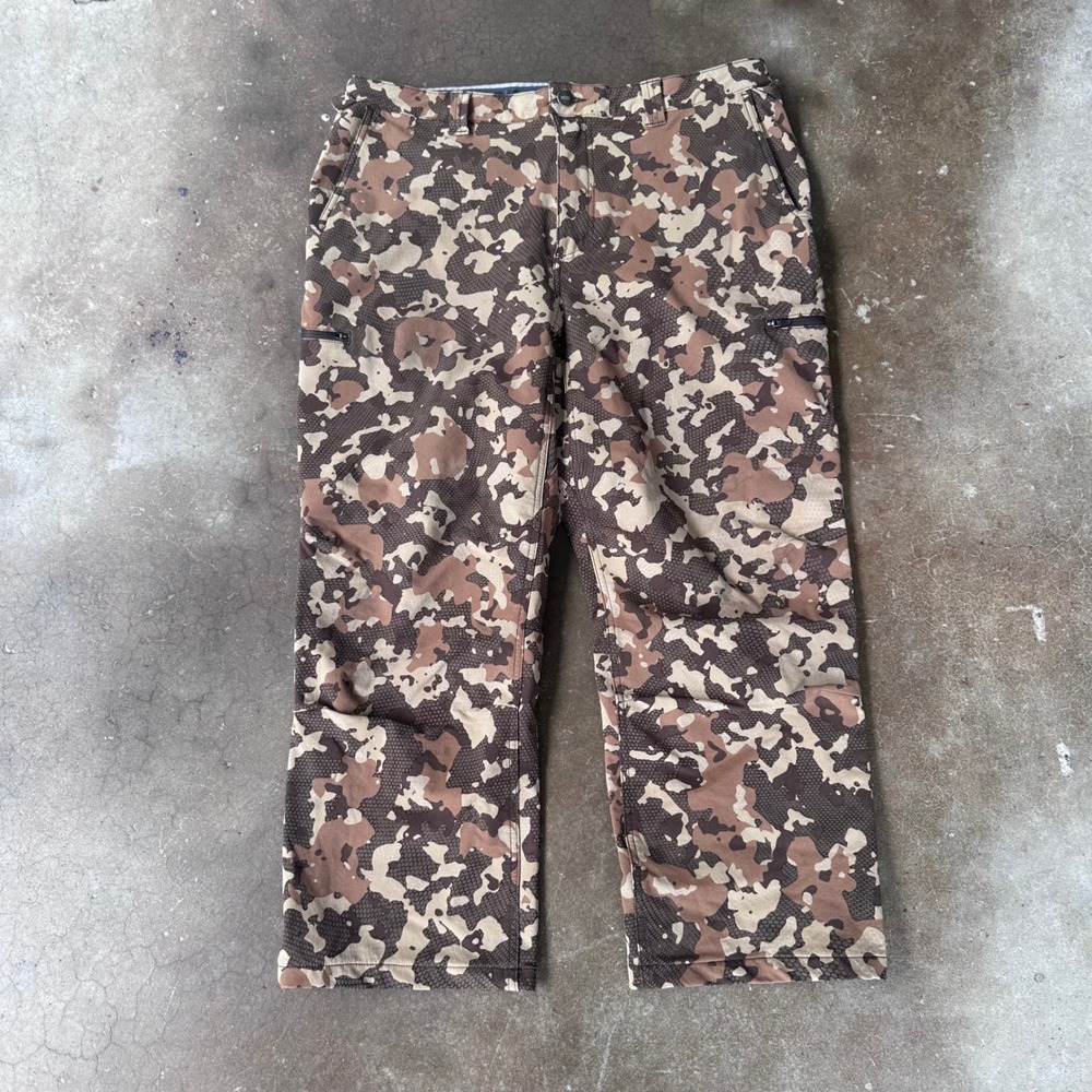 Duck Camp Hunting Pants Mens 36R Tan Camo Excellent Early Season Wetland